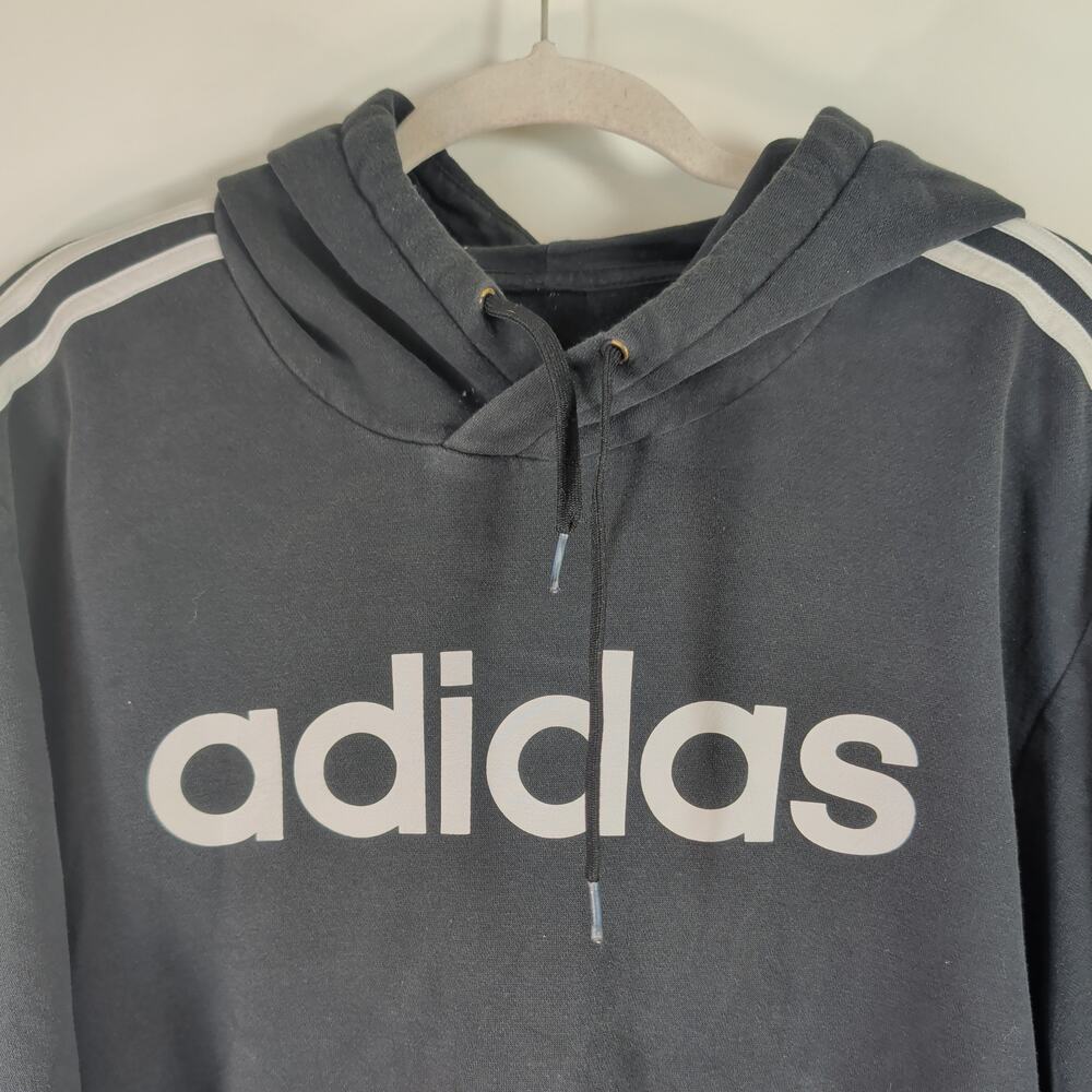 Classic Adidas Hoodie with Striped Sleeves, Size Large - Picture 3 of 6